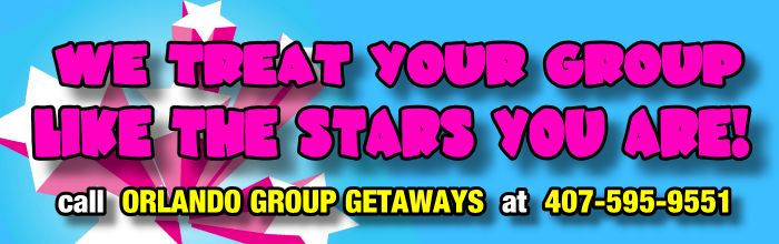 We treat your group like the stars they are. Call Orlando Group Getaways at 407-595-9551
